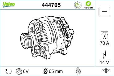 Generator, Lichtmaschine (444705), Fiat / Lancia